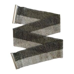 Silver Tone Women’s Beaded Wide Stretch Elastic Women’s Belt ONE SIZE